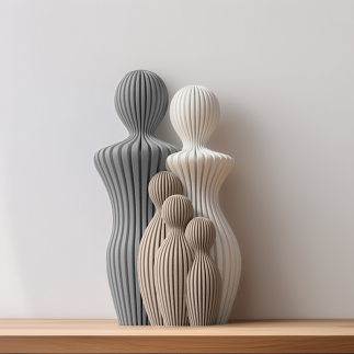Statuette Famille Design - Décoration Moderne et Chaleureuse