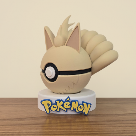 Pokéball Feunard vue de coté gauche couleur sublime beige