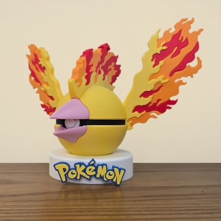 Pokéball Sulfura vu latérale détail sur son bec rose