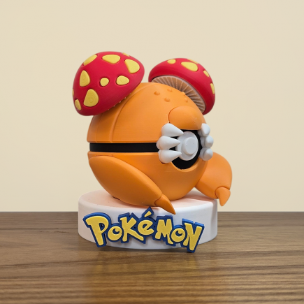 Pokéball Paras vue latérale, détail sur ses pinces et ses mandibules