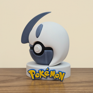 Figurine Pokéball Absol : Vue latérale, détail sur sa touffe de fourrure sur sa tête