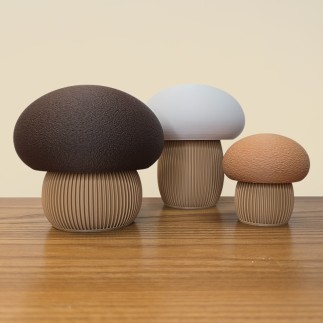 Trio de Champignons Japandi | Décoration Automnale