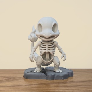 Figurine Carapuce Squelette 3D - Le Starter Anatomique