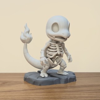 Figurine Carapuce Squelette 3D - Le Starter Anatomique