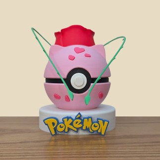 Pokéball Bulbizarre Saint-Valentin - Édition Rose : L'Amour au Cœur de la Nature