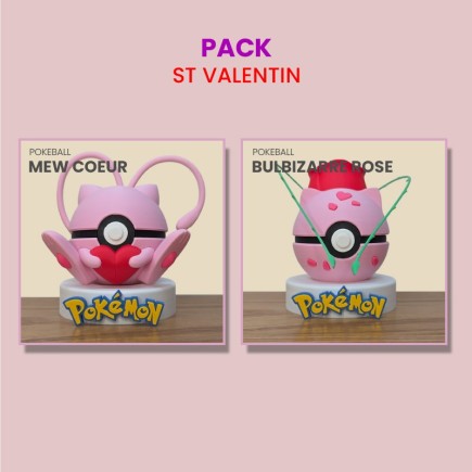 Pack St Valentin Pokémon - Duo Mew & Bulbizarre : Le Coup de Foudre des Dresseurs