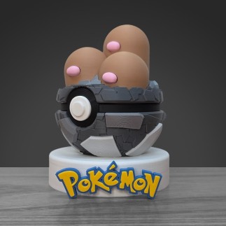 Pokéball Triopikeur - Dugtrio : L'union fait la force !