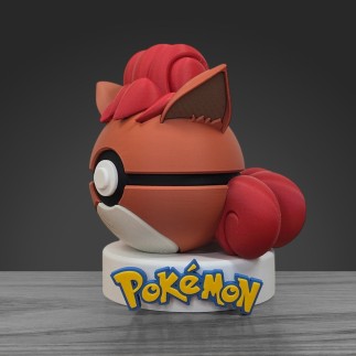 Pokéball Goupix - Vulpix : Fabrication Française 3D
